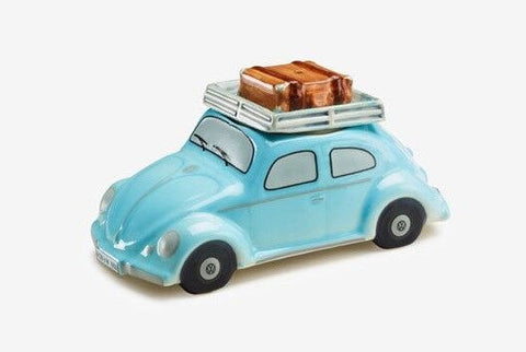 VW ORIGINAL BEETLE - EGG CUP + SALT SHAKER - GENUINE VW - BABY BLUE - GENUINE VW