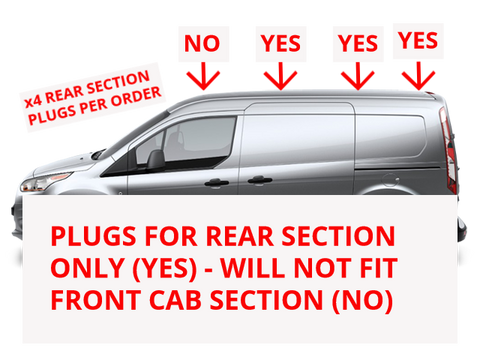 FORD TRANSIT CONNECT 2014+ REAR SECTION ROOF RACK GROMMET PLUG CAP - x4 GENUINE