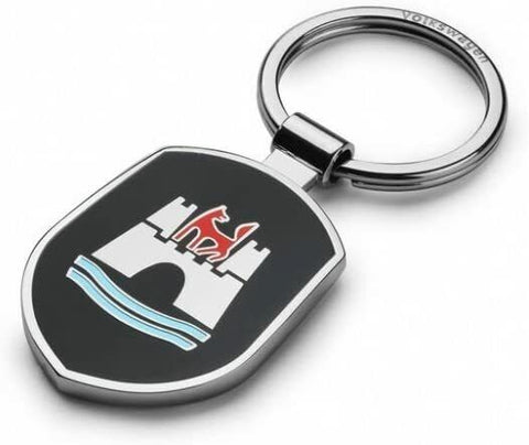 Volkswagen Wolfsburg Crest Key Ring - 311087010A - New - GENUINE VW + GIFT BOX