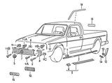 VW CADDY MK1 GOLF MK1 MK2 - NOS rear wheel arch stone guard spat trim fixing kit