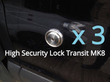 FORD TRANSIT MK8 2014+ HYKEE SECURITY ANTI PICK  DOOR DEAD LOCK BEZEL + GUIDE x3