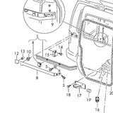 Volkswagen Caddy 03+  Side loading door rail trim grommet retainer - 13 on image