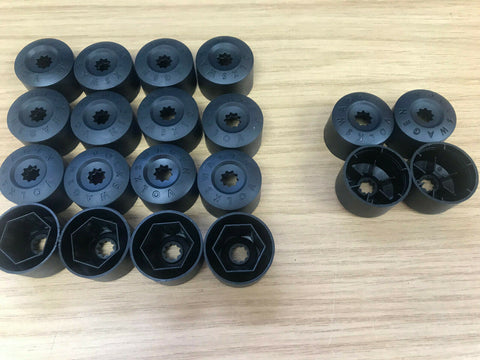 VW WHEEL BOLT CAPS TRIM COVER - 16 NORMAL + 4 LOCKING - BEETLE GOLF PASSAT +MORE