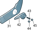 VW TRANSPORTER T5 T6 - SEAT HANDLE LEVER SCREW COVER CAP TRIM - 2pc per order