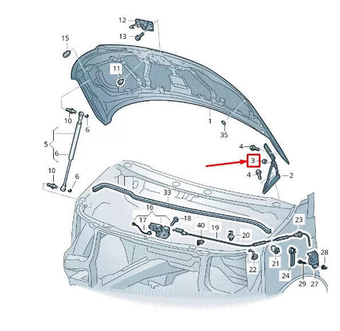 Volkswagen TRANSPORTER T6 Front Bonner Hinge Stop 1H5827681B NEW GENUINE