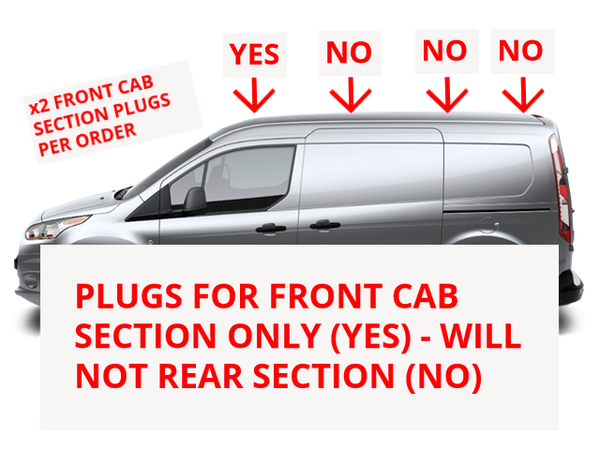 FORD TRANSIT CONNECT 14+ FRONT SECTION - ROOF RACK GROMMET PLUG CAP - x2 GENUINE