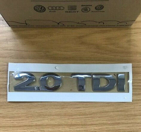 Volkswagen Caddy - 2.0 TDI chrome badge - for rear door - NEW - GENUINE - 04-11