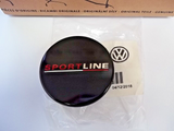 VOLKSWAGEN VW TRANSPORTER T6 - SPORTLINE WHEEL CENTRE CAP / ALLOY - BLACK - NEW