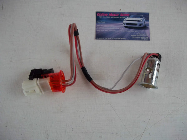 Volkswagen Transporter T5 - COMPLETE LIGHTER SOCKET - 12v - ORANGE RING + WIRING