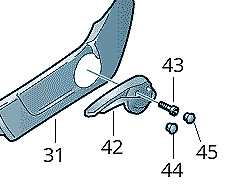 VW TRANSPORTER T5 T6 - SEAT HANDLE LEVER SCREW COVER CAP TRIM - 2pc per order