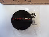 VOLKSWAGEN VW TRANSPORTER T6 - SPORTLINE WHEEL CENTRE CAP / ALLOY - BLACK - NEW