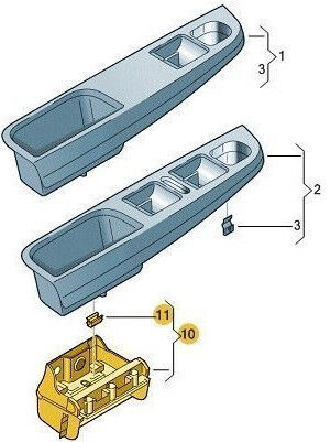 VW GOLF MK5 / JETTA - INTERIOR DOOR PULL HANDLE BRACKET - LEFT HAND DRIVE EURO