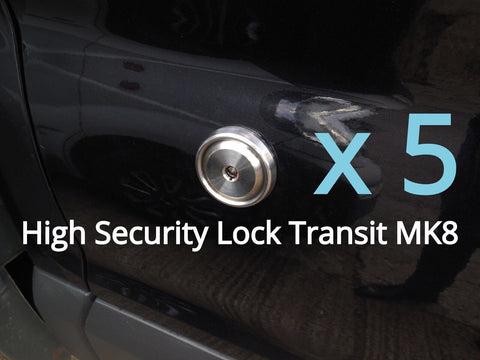 FORD TRANSIT MK8 2014+ HYKEE SECURITY ANTI PICK  DOOR DEAD LOCK BEZEL + GUIDE x5