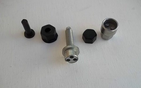 Volkswagen Transporter T5 T6 - LOCKING WHEEL BOLT NUT KIT FOR SPARE STEEL WHEEL