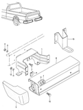 VOLKSWAGEN CADDY MK1 (14d) Pickup - NOS rear bumper end cap trim - nut + washer