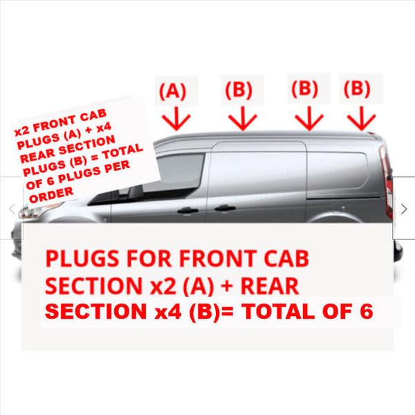 FORD TRANSIT CONNECT 2014+ ROOF RACK GROMMET PLUG CAP - x 6 PIECE KIT - GENUINE