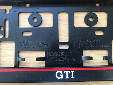 Genuine Volkswagen GTI Red Number Plate Holder Frame Surround - New  VW - x 1