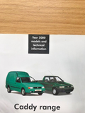 Volkswagen Caddy MK2 sales brochure catalogue - Year 1999+ - Genuine VW booklet
