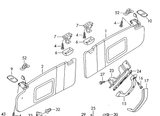 Volkswagen sun visor trim (small cover) LEFT + RIGHT SIDE - TRANSPORTER T5 T6