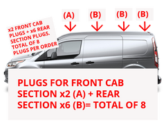 FORD TRANSIT CONNECT 14+ ROOF RACK GROMMET PLUG CAP - FULL KIT x8 PIECE- GENUINE