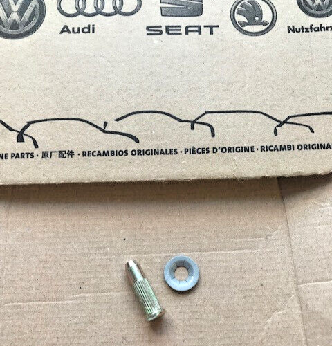 VW CADDY GOLF MK1 - DOOR HINGE CHECK STRAP PIN NOS + WASHER CLAMP - 191898257