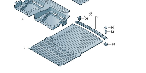 VOLKSWAGEN CADDY REAR DOOR THRESHOLD TRIM - ITEM 25 IN DIAGRAM - NEW GENUINE